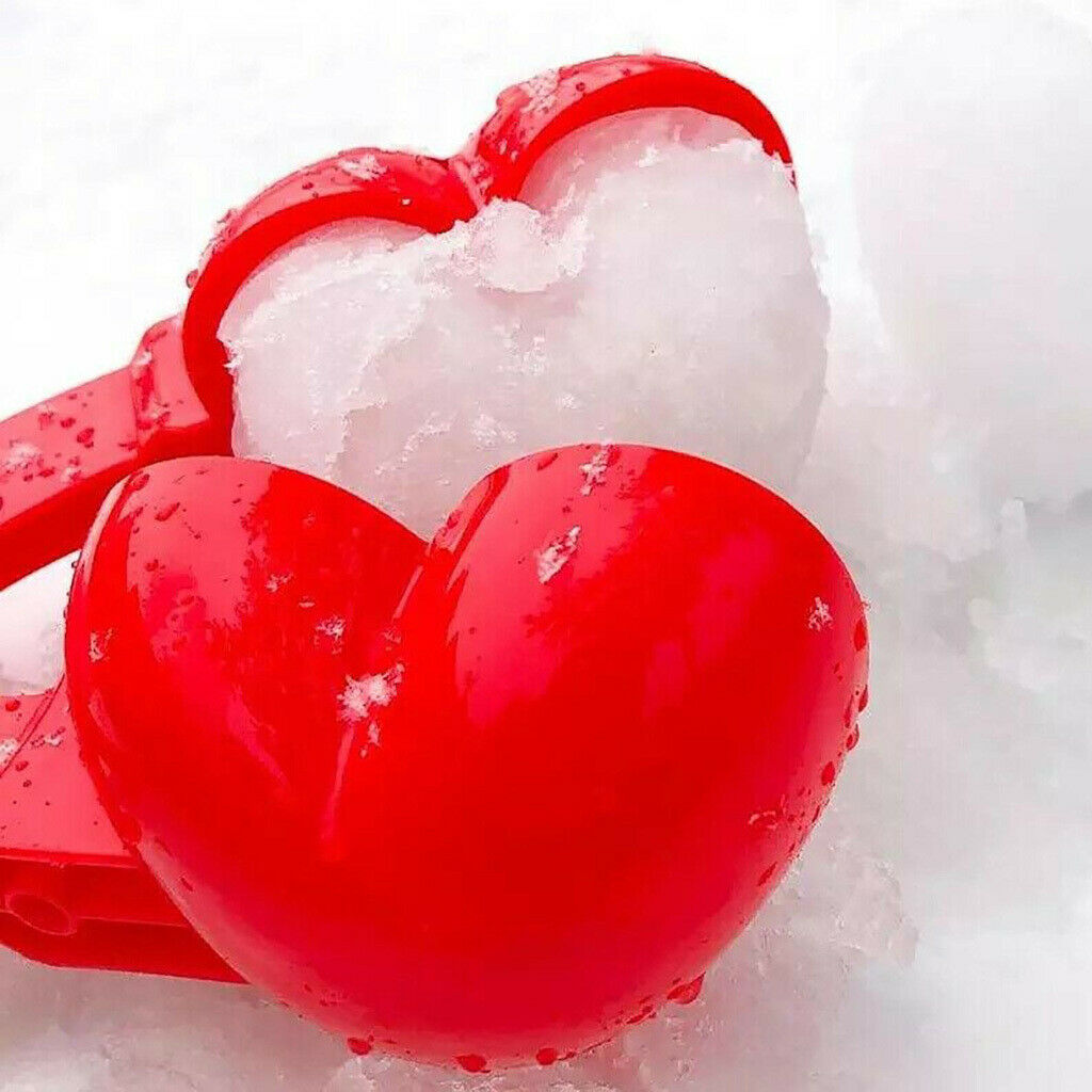 5x Heart Shaped Snow Ball Maker Kids Child Beach Sand Mold Outdoor Snowball