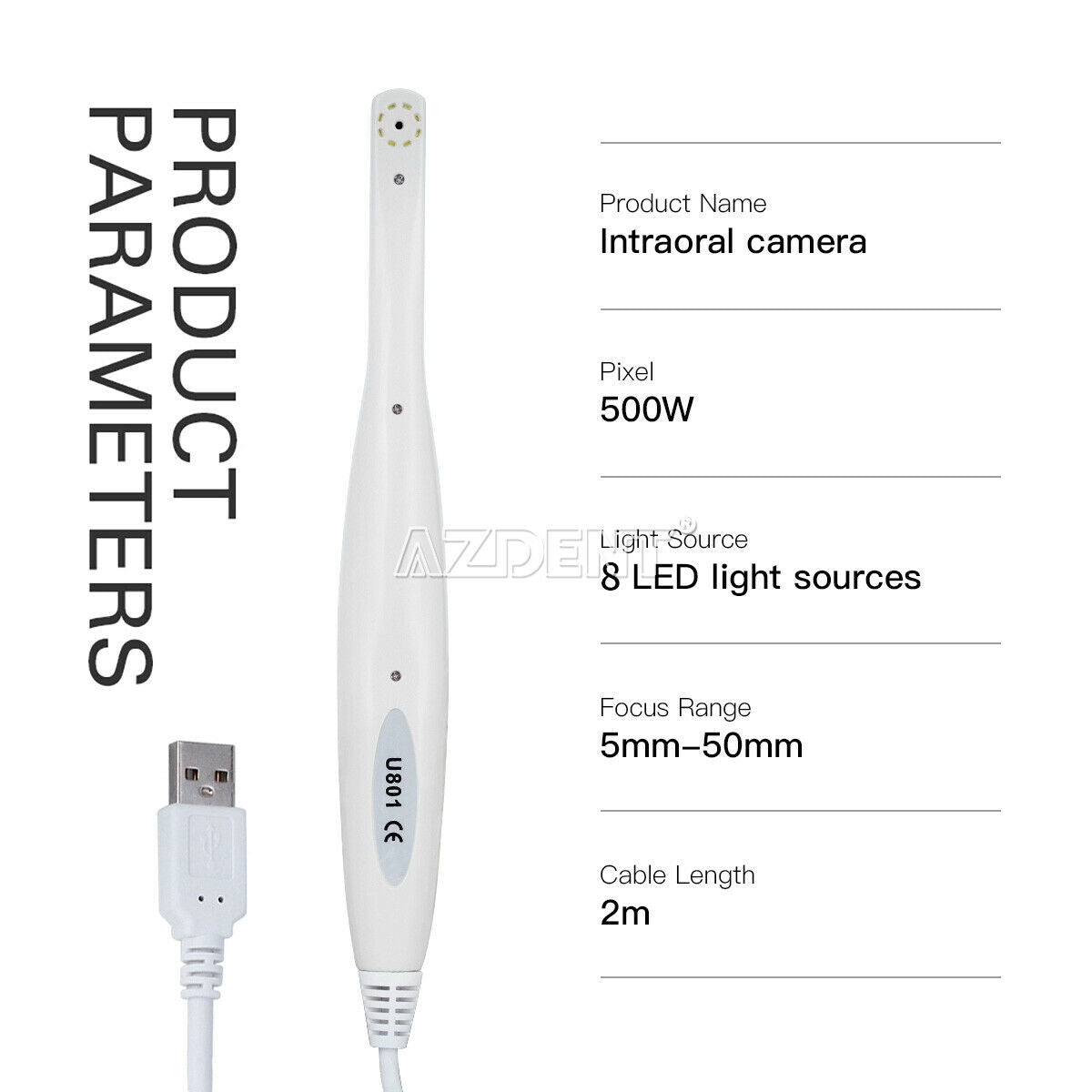 Digital Dental USB Intraoral Camera 8 White Cold Light LEDs 1/4 CMOS Sensor New