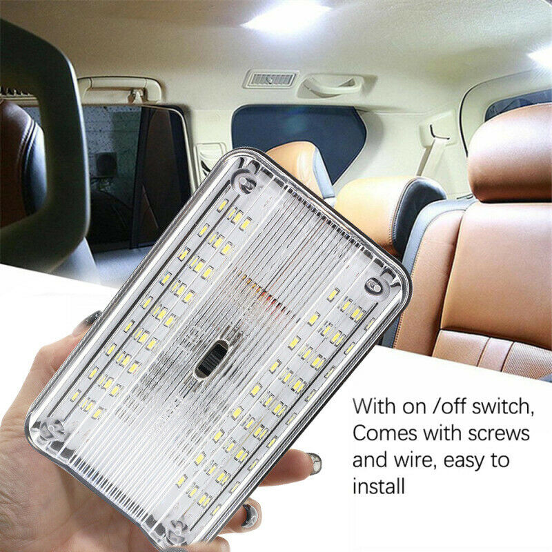 12V White 36 LED Car Interior Roof Reading Lamp Ceiling RV Trunk Light w/ Switch