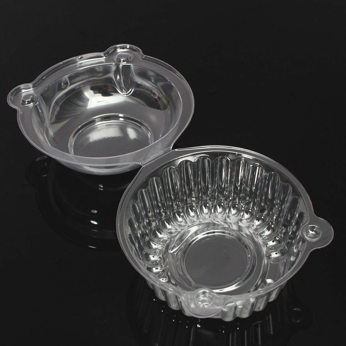 Hot 25pcs Individual Clear Plastic Single Cup Cake Muffin Case Pods Domes Boxes