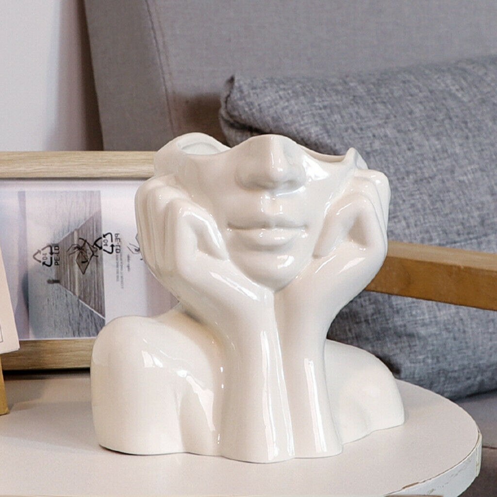 Girl Form Head Face Vase Head Shaped Vase Small Office Decor Party Gift