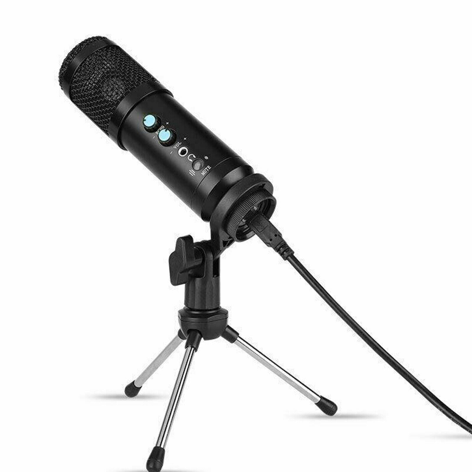Computer Condenser Microphone Streaming Podcast Tripod Stand Cardioid Mic