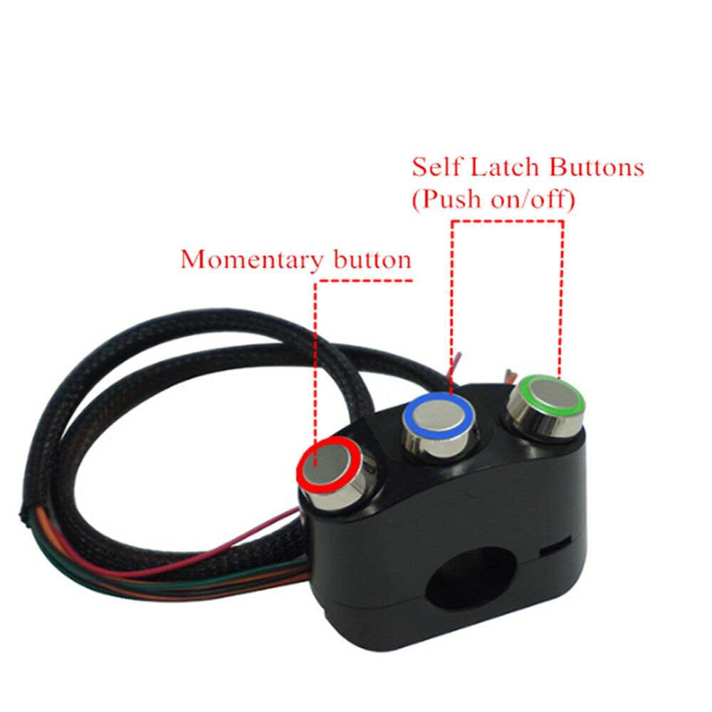 Universal Motorcycle Handlebar Control Switch Headlight Spotlight Start Button