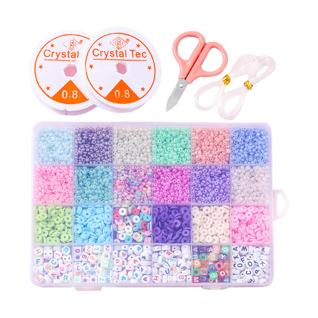 Beads Set Loose Flat Small Crafting Beads Kit Alphabet Cube Beads for Adults