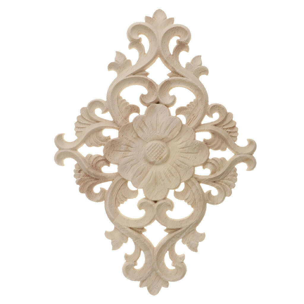 Wooden Carved Corner Applique Frame Furniture Craft Cabinet Corner Decor b