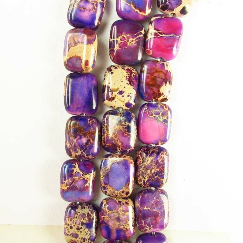 Purple Man-made Sea Sediment Jasper Oblong Loose Bead 15.5 inch 10x8x4mm A562DHS