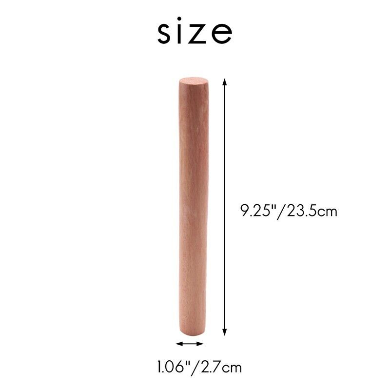 Wooden Flour Dough Rolling Pin Roller Stick 9.2 Inch Length Wood Color B9V1V1