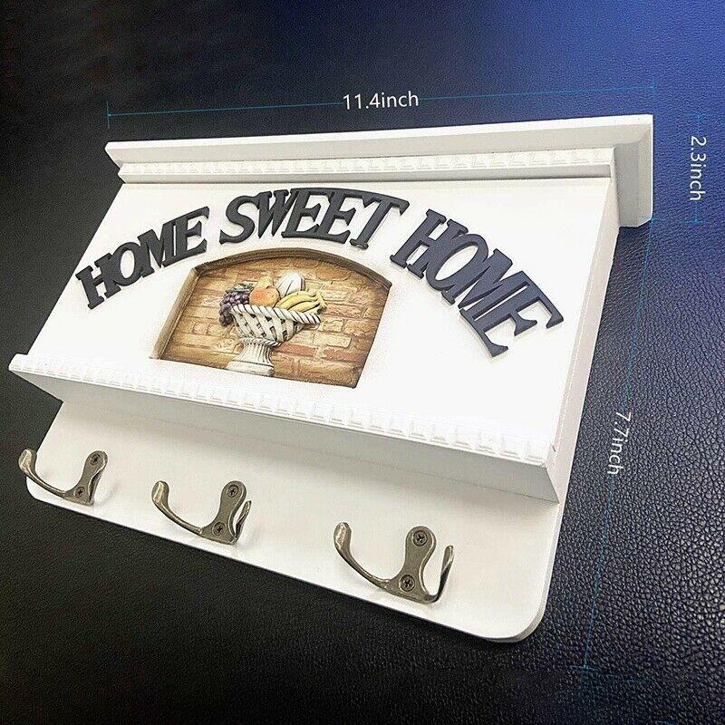 Mail Holder for Wall Key Rack for Wall White Decorative Entryway Organizer fN4E8