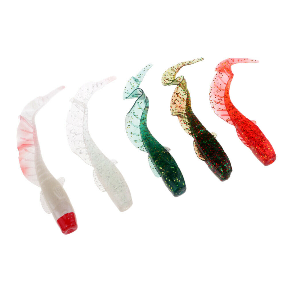 5 pieces of soft silicone fishing lures. Lifelike fishing lures. Fishing tackle