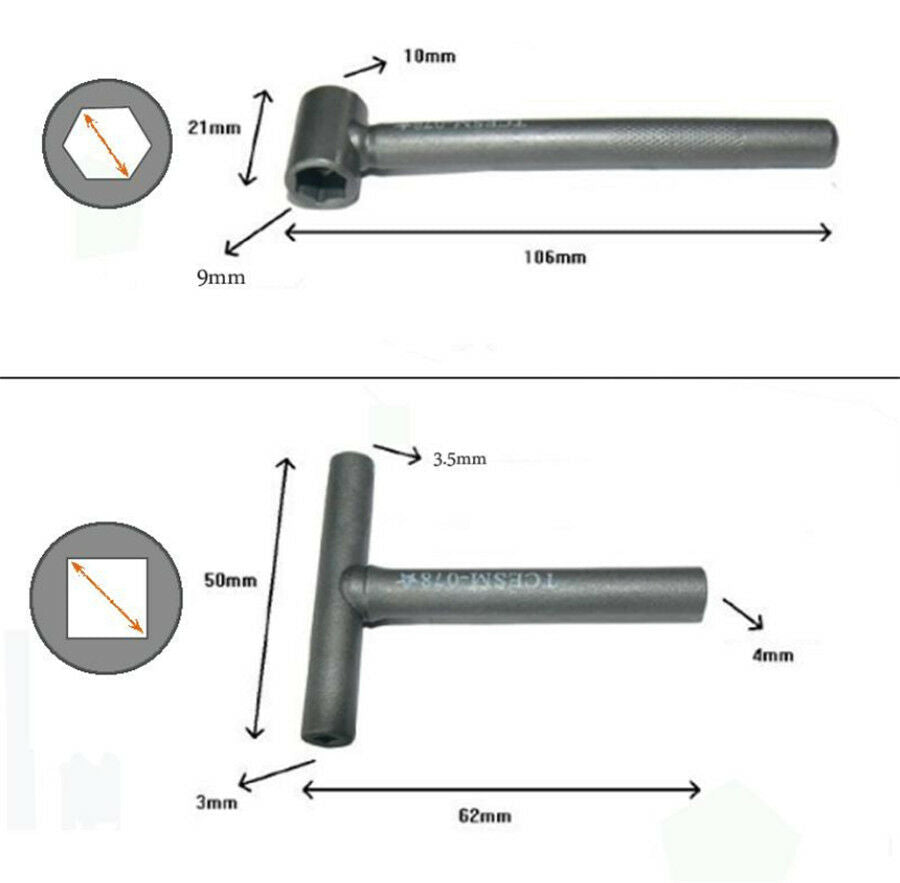 1 Set Motorcycle Engine Valve Screw Adjusting Spanner Tool+Feeler Gauge 0.02-1mm