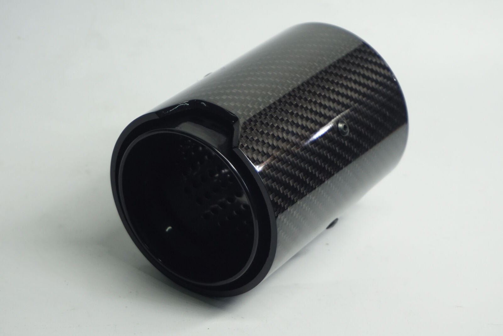 Carbon Fiber Glossy Exhaust Pipe & Tip 4.7inch Length 2.5inch Inlet Universal