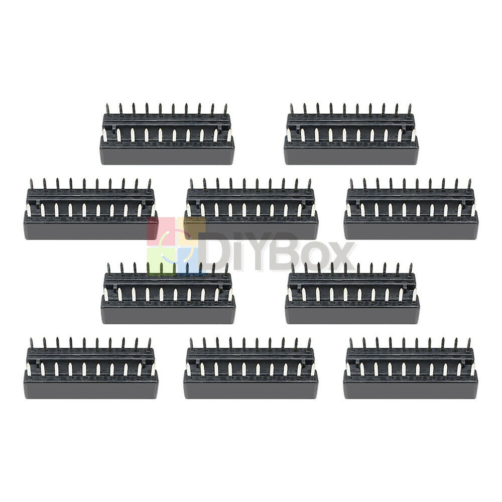 100X 20-Pins IC Sockets Adaptor Solder Dual Wipe Contact Type DIP-28 IC Socket