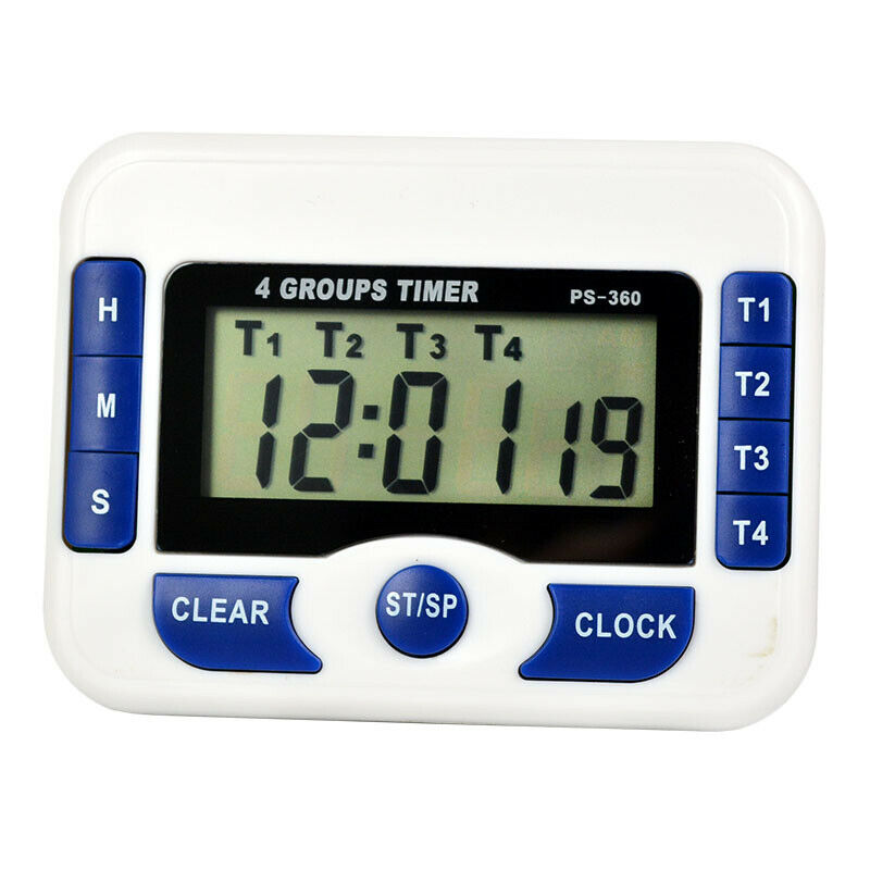 Digital 99hr59min Countdown Clock 4-channel Timing Timer w/4 Independant Group