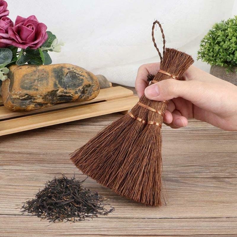 Natural Household Broom Tea Table Cleaning Brush Coconut Palm Silk Cup Brushes