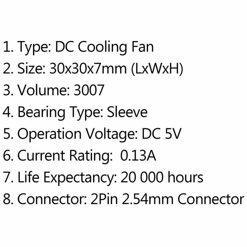 10 5V 0.13A 30mm Connector 30x30x7mm 3007s Brushless Cooling Fan 2pin popular A6