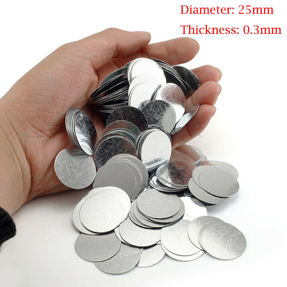 50PCS Round Galvanized Iron Sheet Disc Plate Pane Zinc Plated Metal DIY 25x0.3mm