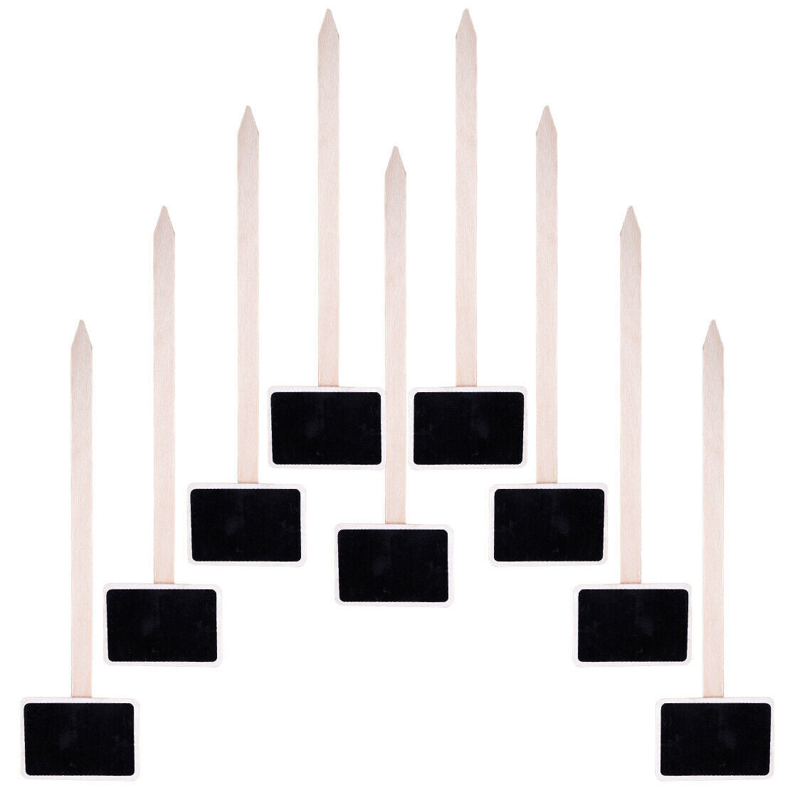 10x Mini Wood Blackboard Chalkboard Price Tags Message Number Table w/ Stick An