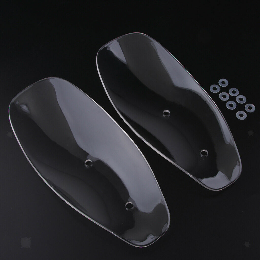 Motorcycle Bike Clear Handlebar Hand Guard Shield Wind Deflector Protector Set