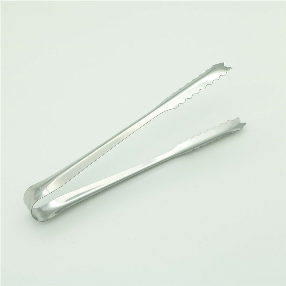 Stainless Steel Barbecue  Clip Bread Food Ice Clamp Ice Tong ToolBarKit.l8