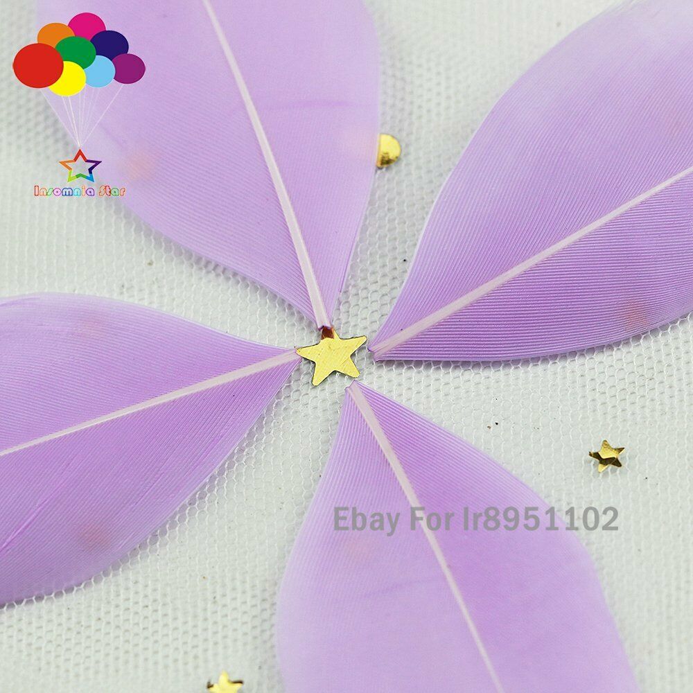 Lilac High quality loose Natural dyed Goose Feather 100pcs 5-7 CM DIY for crafts
