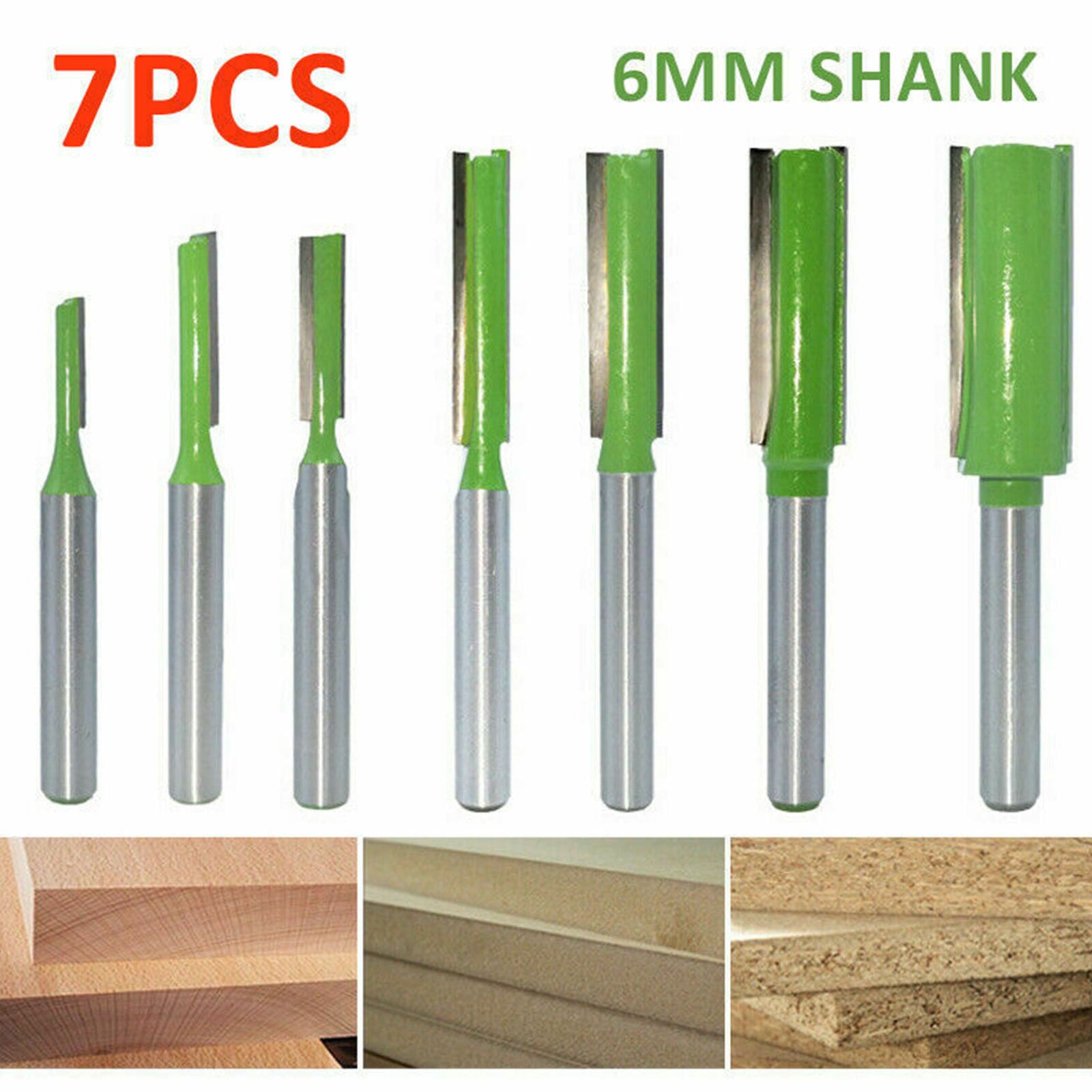7 pieces set of grooving cutters 6mm shank routers grooving wood milling cutters