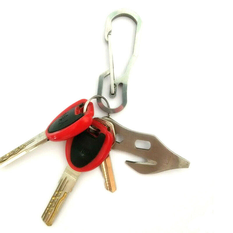 Stainless Steel Climbing Carabiner Key Chain Clip Hook Buckle Keychain Outdoo NC
