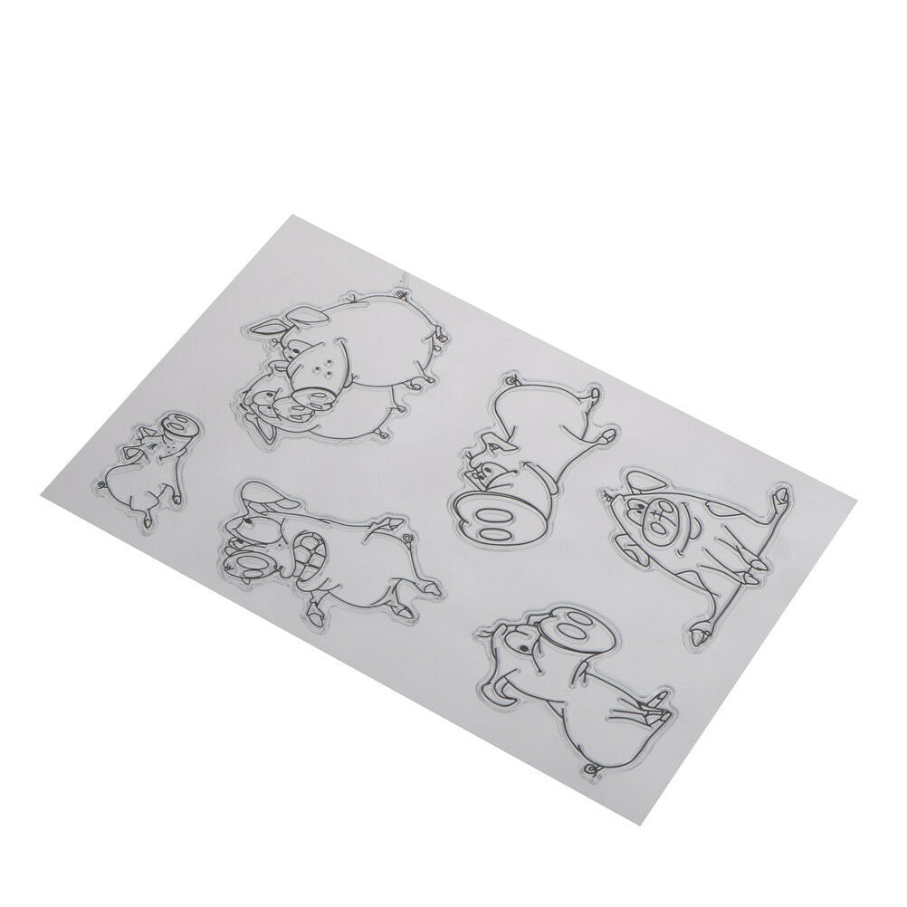 diy cute pig craft transparent clear stamp for diy scrapbooking card deco.l8