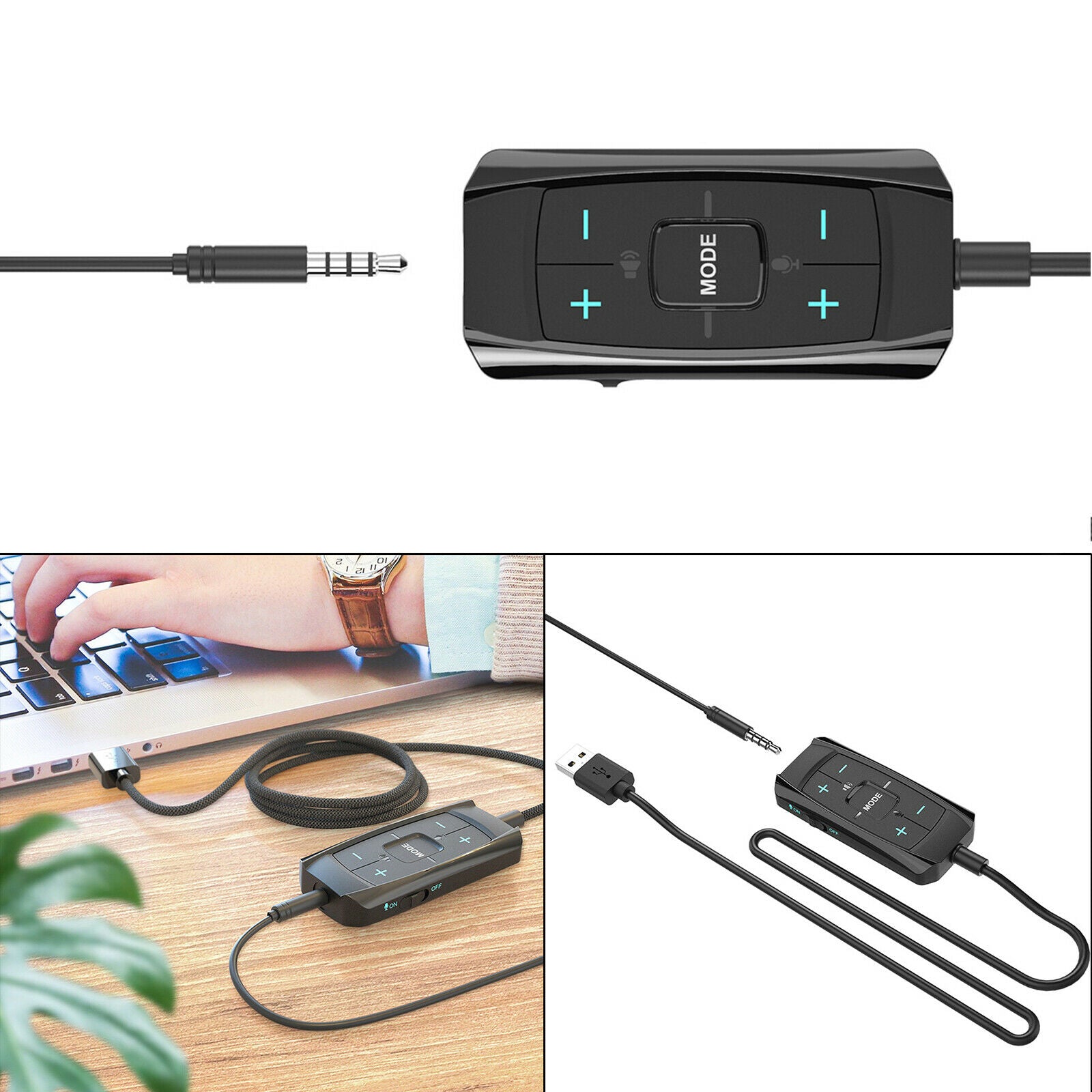 External USB Audio Adapter Stereo Headsets 7.1 Upgrade Soundcard for PS4