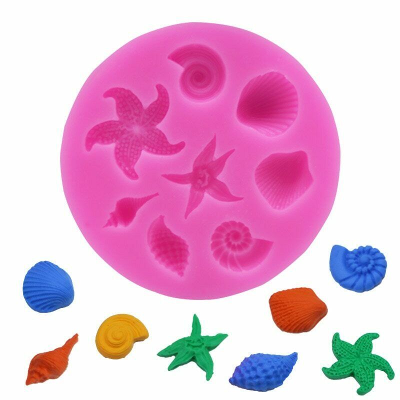 Sea Creatures Conch Starfish  Silicone Fondant Molds Chocolate DIY Cake Decorati