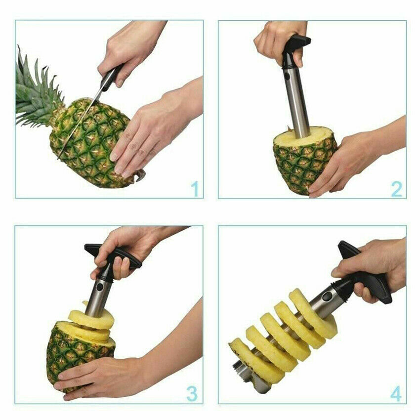 Stainless Steel Easy Kitchen Tool Fruit Pineapple Corer Slicer Cutter Peeler