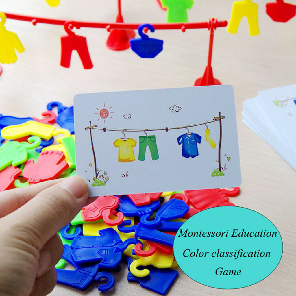 154 PCS Kids Fast Speed Hanging Drying Clothes Game Logical Thinking Toys