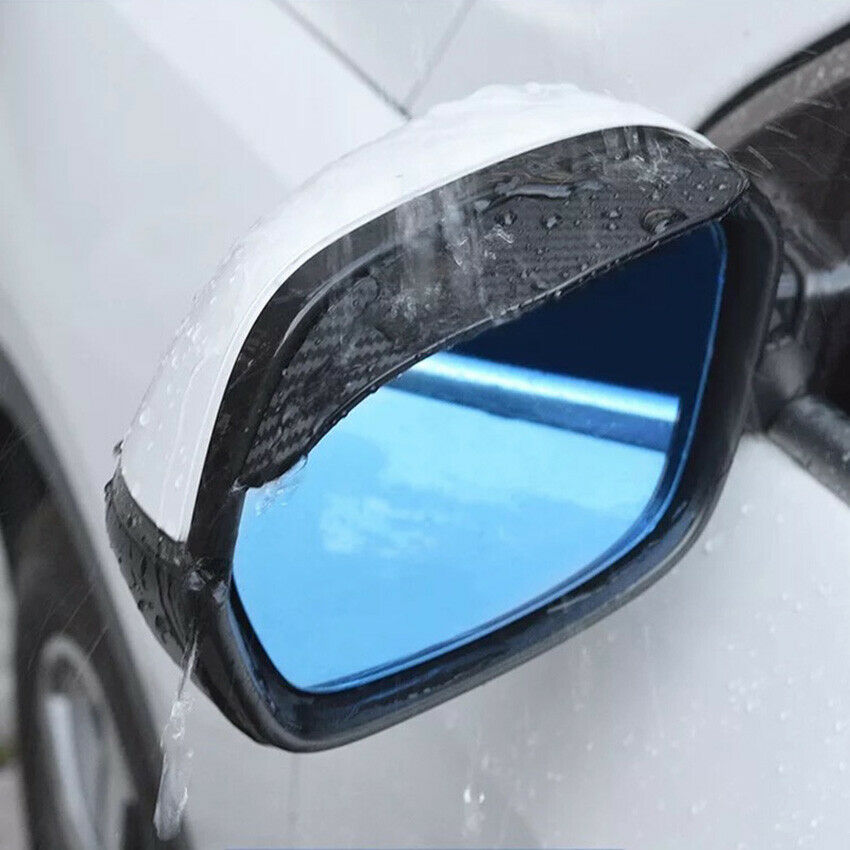 2X Car Carbon Fiber Rear View Side Mirror Rain Board Eyebrow Guard Sun Visor