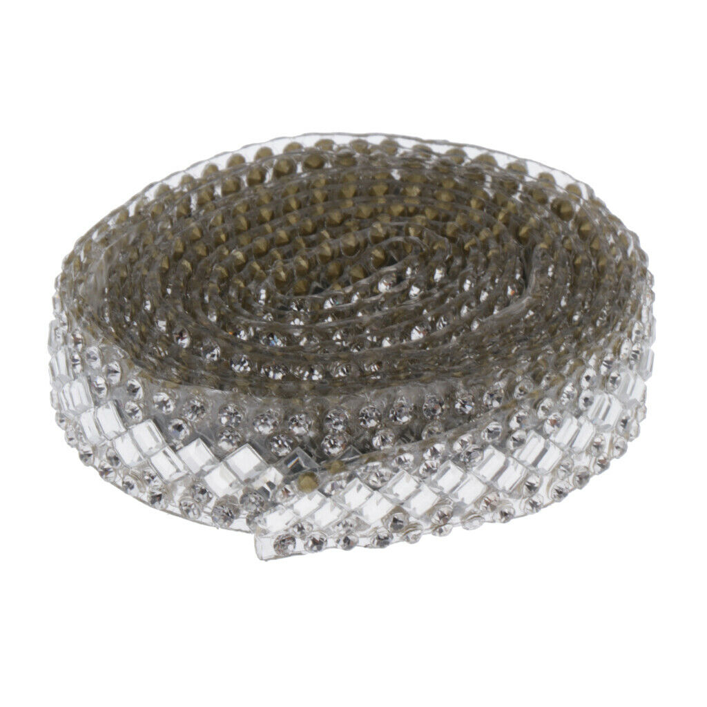 1 Yard Rhinestone Beaded Trim Crystal Rhinestone Hotfix Ribbon Iron on Appliques