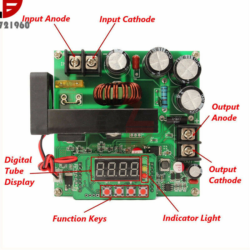 DC-DC BST900W CNC Boost Converter 8V-60V Step-UP 10V-120V Solar Charging CV CC