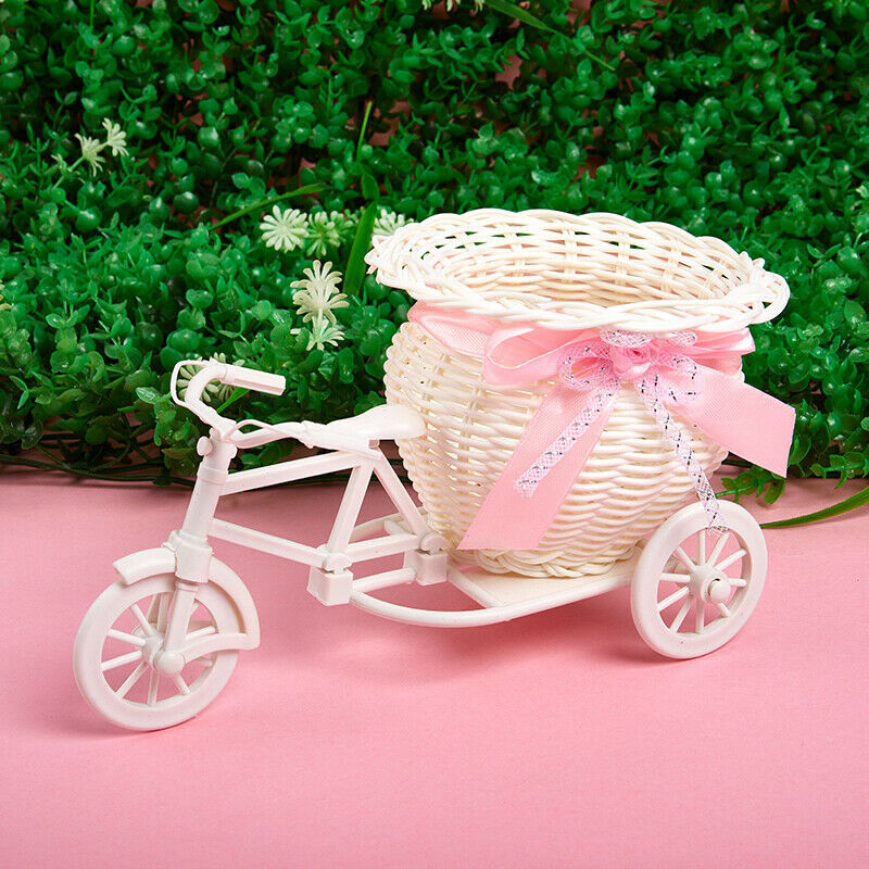Bicycle shape Flower Basket Garden White Tricycle Bike Design Flower BasketFCA
