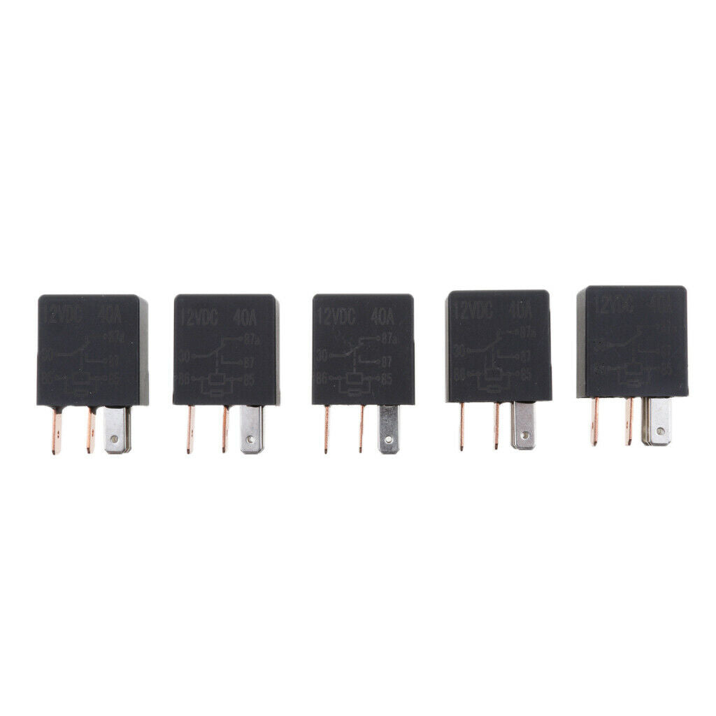 5 PACK  30 AMP 12V DC Waterproof Micro Automotive  Relay 5Pins