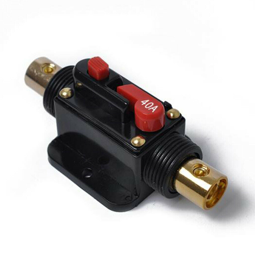 12/48V Car Audio Circuit Breaker Protection Fuse Holder 4-8 AWG Wire 40A