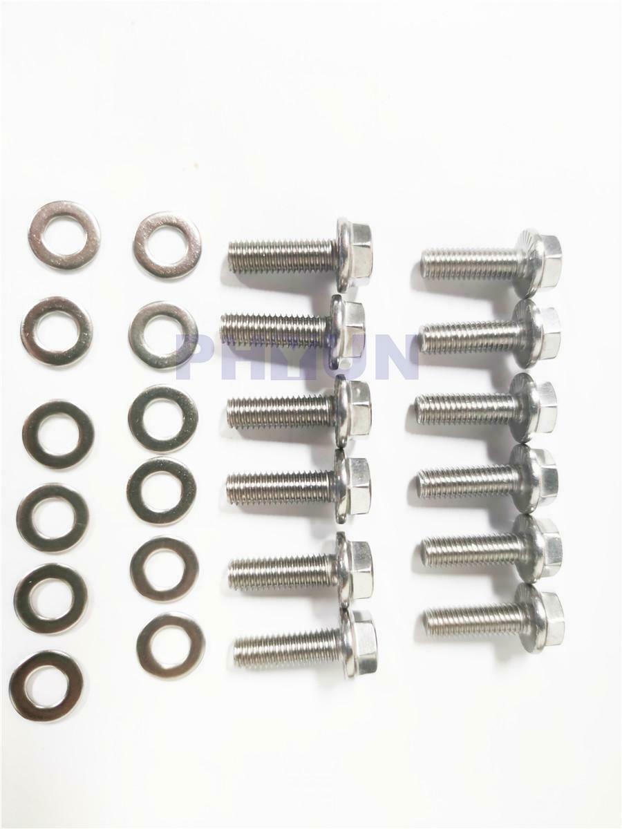 12x Stainless Steel Exhaust Manifold Screw&Washers For GM V8 LS1 LS2 LS3 LS6 LS7
