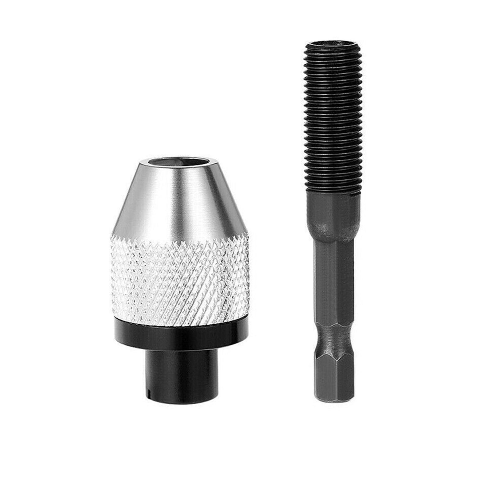 0.3-6.5mm Keyless Drill Bit Chuck Adapter with 1/4" Hex Shank for Impact Driver