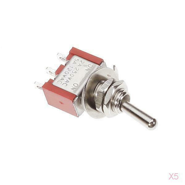 5x Single Pole Double Throw SPDT On/On Mini Toggle Switch