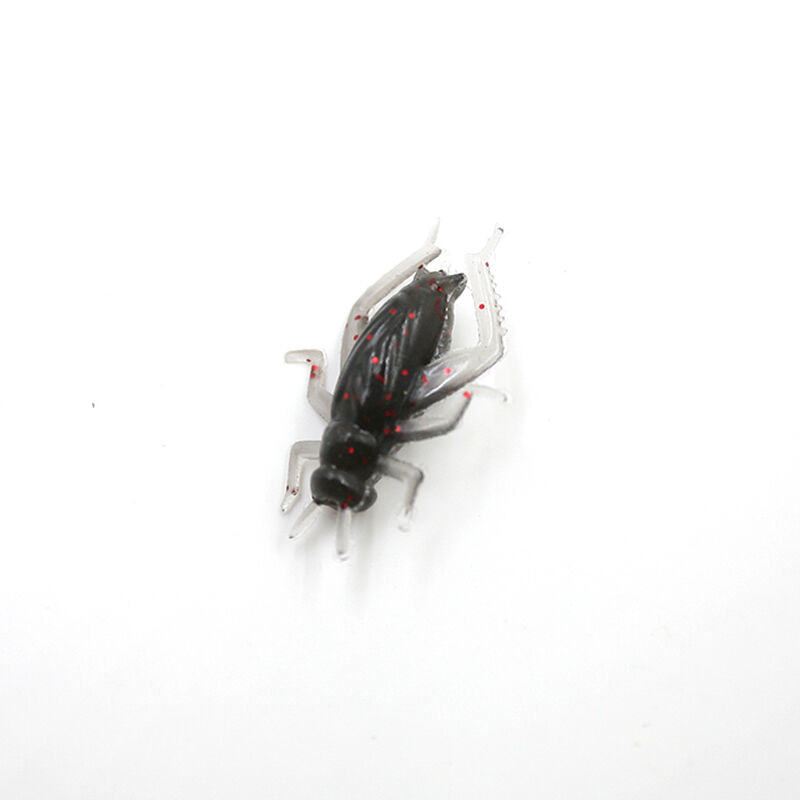 10pcs/Bag Cricket Fishing Lures Black Soft Insect Artificial Bait_DD