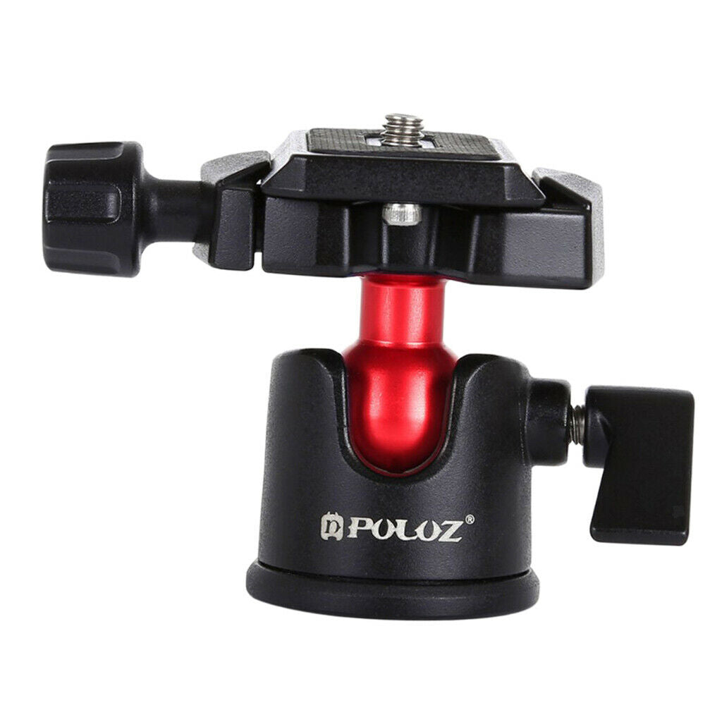 360 Degree Rotation Panoramic Metal Ball Head with QR Plate for DSLR Black