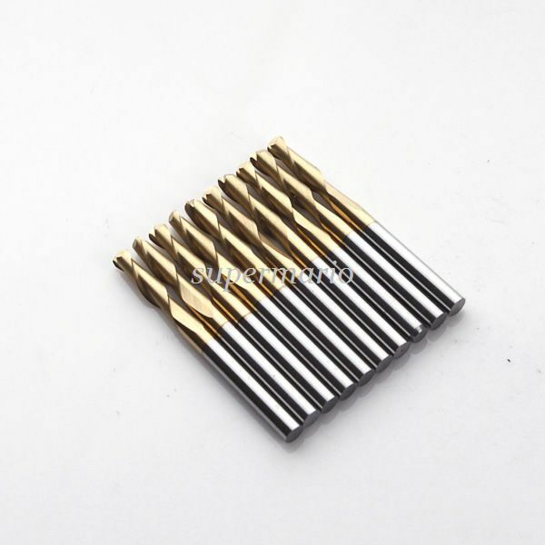 10x 1/8" Titanium Coated 2 Two Flute Carbide Ball Nose End Mills CNC Bits 12mm
