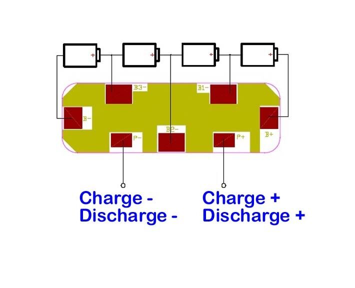 LiFe Battery 4S 12.8V LiFePO4 8A PCM Protection Circuit Module BMS 4S8W005