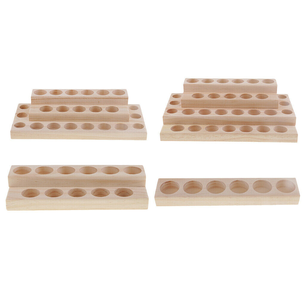 2 Pieces Wooden Essential Oil Box Wood Storage Case Holds Bottles Roller Balls