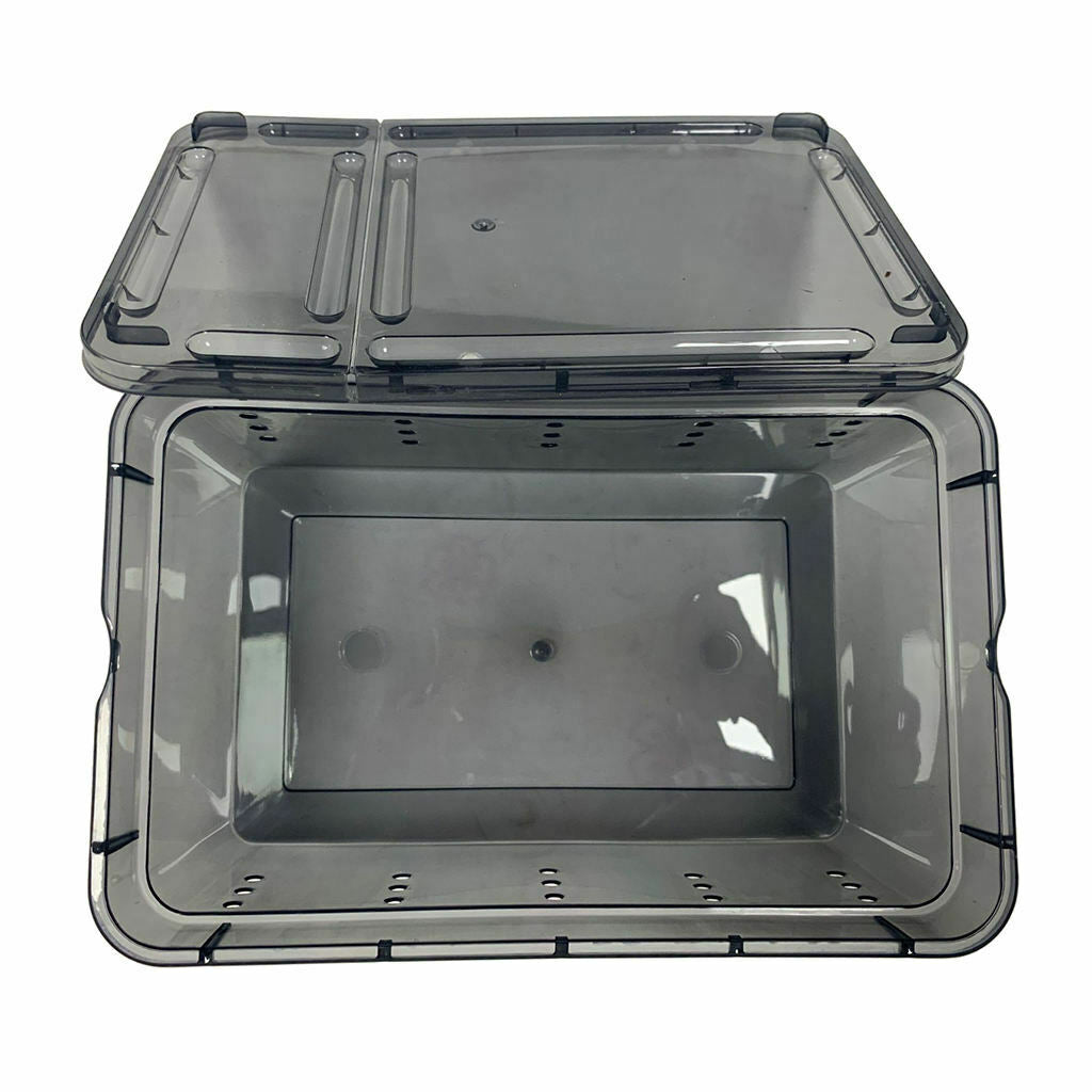 2Pieces Reptile Water Feeding Box Turtle Hatching Box Lizards Tortoise Frogs