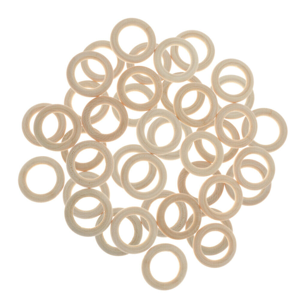 50x 35mm Natural Wood Loop Wooden Rings Bracelet DIY Jewelry Craft Bead