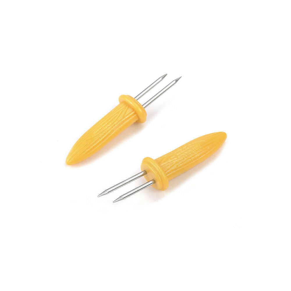 10PCS Lovely Safe BBQ Kitchen Corn on the Cob Holders Skewers Prong Fork Picks