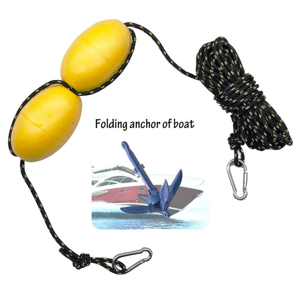 1 Set Kayak Anchor Float Rope Buoy Buoyant Accessories w/ Clip & Nylon Cord