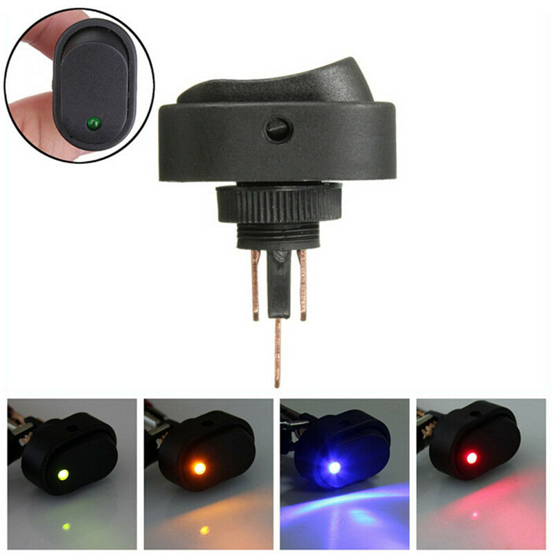 1pc Green LED Light 12V 30A Car Boat Auto Rocker SPST Toggle ON/OFF Switc.l8